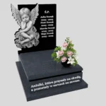 Nagrobek dla dziecka z subtelnym grawerem anioła z granitu D 71 zdjęcie 33
