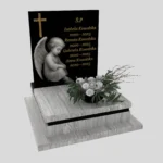 Nagrobek dla dziecka z grawerem anioła — cichy symbol opieki i pamięci z granitu D 66 zdjęcie 32