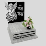 Nagrobek dla dziecka z subtelnym grawerem anioła z granitu D 71 zdjęcie 34