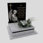 Nagrobek dla dziecka z grawerem anioła — cichy symbol opieki i pamięci z granitu D 66 zdjęcie 33