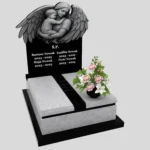Nagrobek dla dziecka z grawerem anioła, wykonany z sercem i szacunkiem z granitu D 65 zdjęcie 33