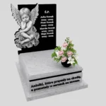 Nagrobek dla dziecka z subtelnym grawerem anioła z granitu D 71 zdjęcie 35