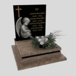 Nagrobek dla dziecka z grawerem anioła — cichy symbol opieki i pamięci z granitu D 66 zdjęcie 34