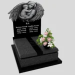 Nagrobek dla dziecka z grawerem anioła, wykonany z sercem i szacunkiem z granitu D 65 zdjęcie 35