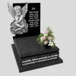 Nagrobek dla dziecka z subtelnym grawerem anioła z granitu D 71 zdjęcie 36