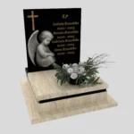 Nagrobek dla dziecka z grawerem anioła — cichy symbol opieki i pamięci z granitu D 66 zdjęcie 37