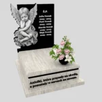 Nagrobek dla dziecka z subtelnym grawerem anioła z granitu D 71 zdjęcie 37