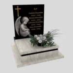 Nagrobek dla dziecka z grawerem anioła — cichy symbol opieki i pamięci z granitu D 66 zdjęcie 36