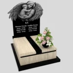 Nagrobek dla dziecka z grawerem anioła, wykonany z sercem i szacunkiem z granitu D 65 zdjęcie 37