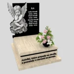 Nagrobek dla dziecka z subtelnym grawerem anioła z granitu D 71 zdjęcie 38