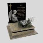 Nagrobek dla dziecka z grawerem anioła — cichy symbol opieki i pamięci z granitu D 66 zdjęcie 38