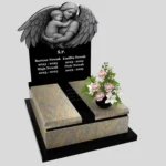 Nagrobek dla dziecka z grawerem anioła, wykonany z sercem i szacunkiem z granitu D 65 zdjęcie 38