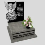 Nagrobek dla dziecka z subtelnym grawerem anioła z granitu D 71 zdjęcie 39