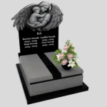 Nagrobek dla dziecka z grawerem anioła, wykonany z sercem i szacunkiem z granitu D 65 zdjęcie 39