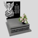 Nagrobek dla dziecka z subtelnym grawerem anioła z granitu D 71 zdjęcie 40