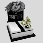 Nagrobek dla dziecka z grawerem anioła, wykonany z sercem i szacunkiem z granitu D 65 zdjęcie 40