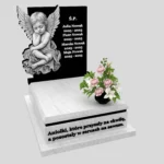 Nagrobek dla dziecka z subtelnym grawerem anioła z granitu D 71 zdjęcie 41