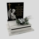 Nagrobek dla dziecka z grawerem anioła — cichy symbol opieki i pamięci z granitu D 66 zdjęcie 40