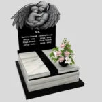 Nagrobek dla dziecka z grawerem anioła, wykonany z sercem i szacunkiem z granitu D 65 zdjęcie 41