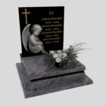 Nagrobek dla dziecka z grawerem anioła — cichy symbol opieki i pamięci z granitu D 66 zdjęcie 41