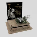 Nagrobek dla dziecka z grawerem anioła — cichy symbol opieki i pamięci z granitu D 66 zdjęcie 42