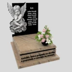 Nagrobek dla dziecka z subtelnym grawerem anioła z granitu D 71 zdjęcie 42