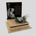 Nagrobek dla dziecka z grawerem anioła — cichy symbol opieki i pamięci z granitu D 66 zdjęcie 43