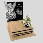 Nagrobek dla dziecka z subtelnym grawerem anioła z granitu D 71 zdjęcie 43