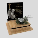 Nagrobek dla dziecka z grawerem anioła — cichy symbol opieki i pamięci z granitu D 66 zdjęcie 44