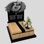 Nagrobek dla dziecka z grawerem anioła, wykonany z sercem i szacunkiem z granitu D 65 zdjęcie 43