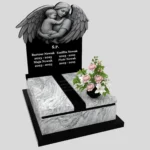 Nagrobek dla dziecka z grawerem anioła, wykonany z sercem i szacunkiem z granitu D 65 zdjęcie 44