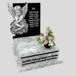 Nagrobek dla dziecka z subtelnym grawerem anioła z granitu D 71 zdjęcie 44