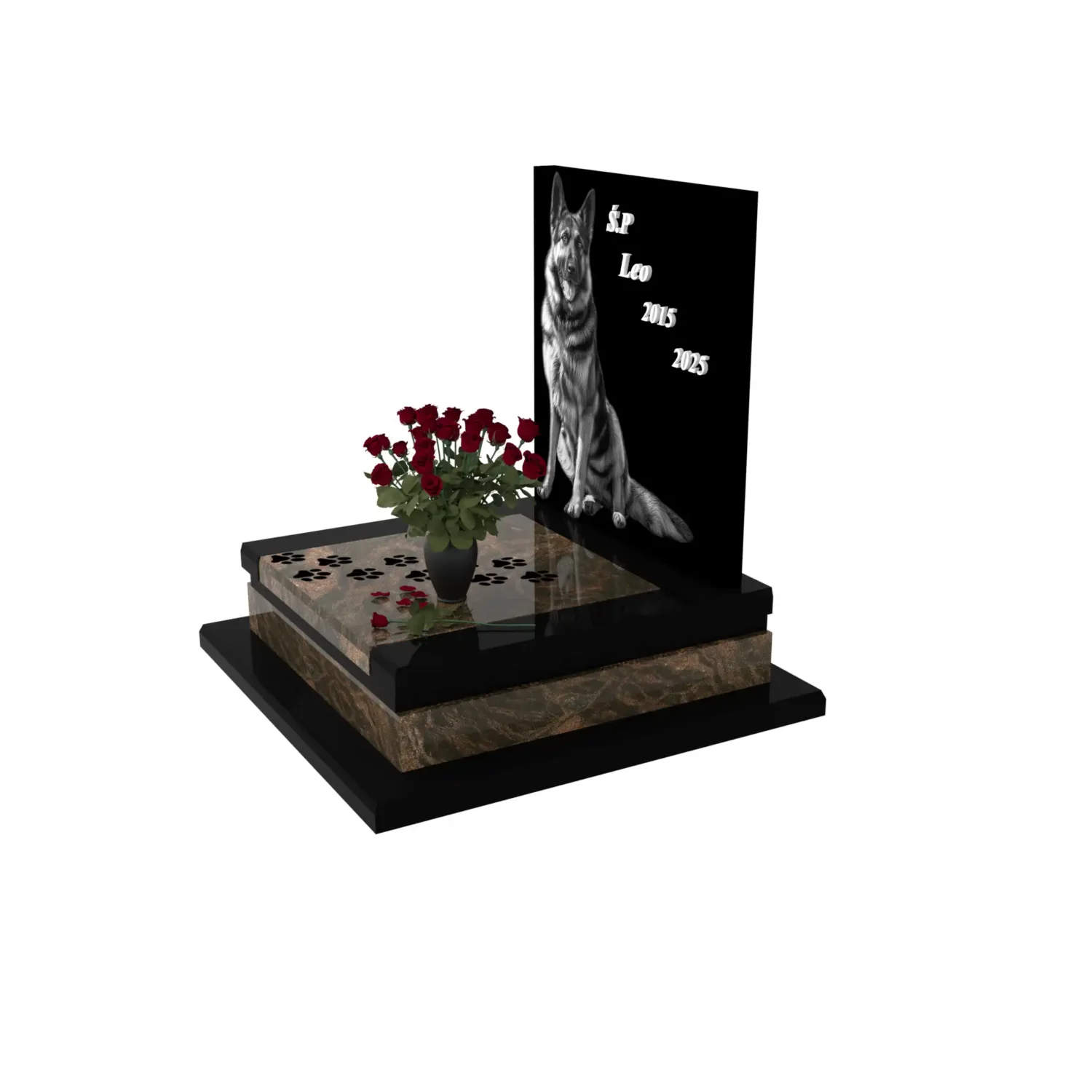 Nagrobek dla zwierząt grawerem psa z granitu ZW 8+360 – photo №2
