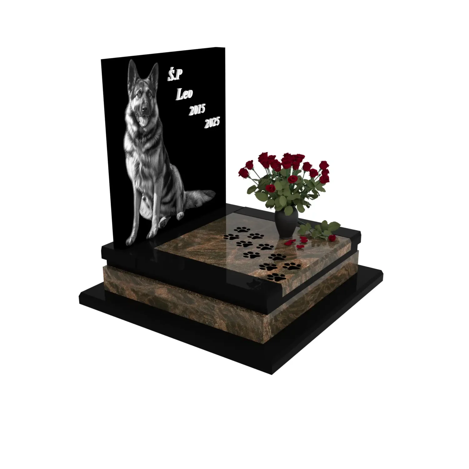 Nagrobek dla zwierząt grawerem psa z granitu ZW 8+360 – photo №10