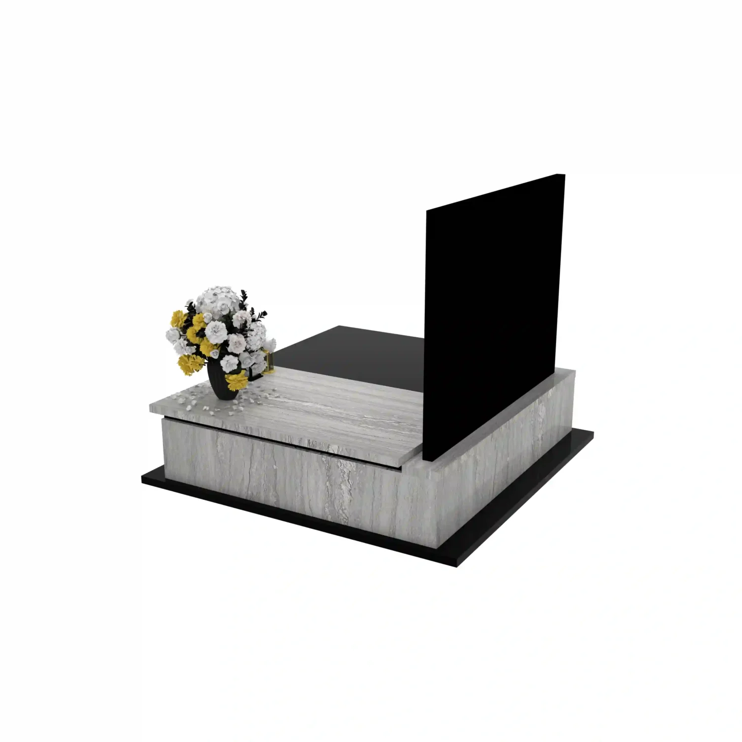 Nagrobek podwójny z precyzyjnie wykonanym grawerem anioła i jezusa z granitu CK 109+360 – photo №4