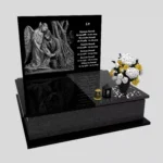 Nagrobek podwójny z precyzyjnie wykonanym grawerem anioła i jezusa z granitu CK 109 zdjęcie 37