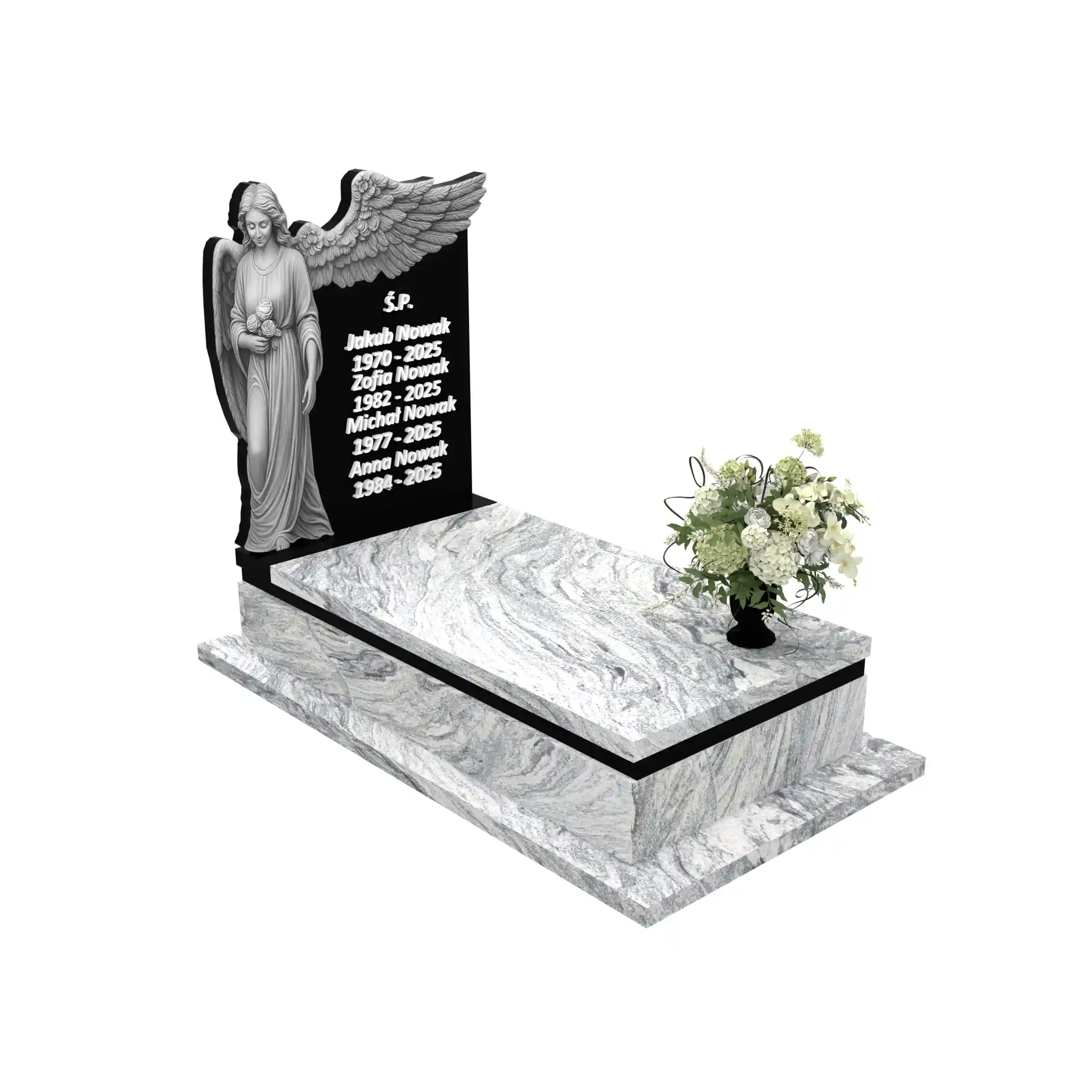Nagrobek pojedynczy z grawerem anioła CK 163+360 – photo №11