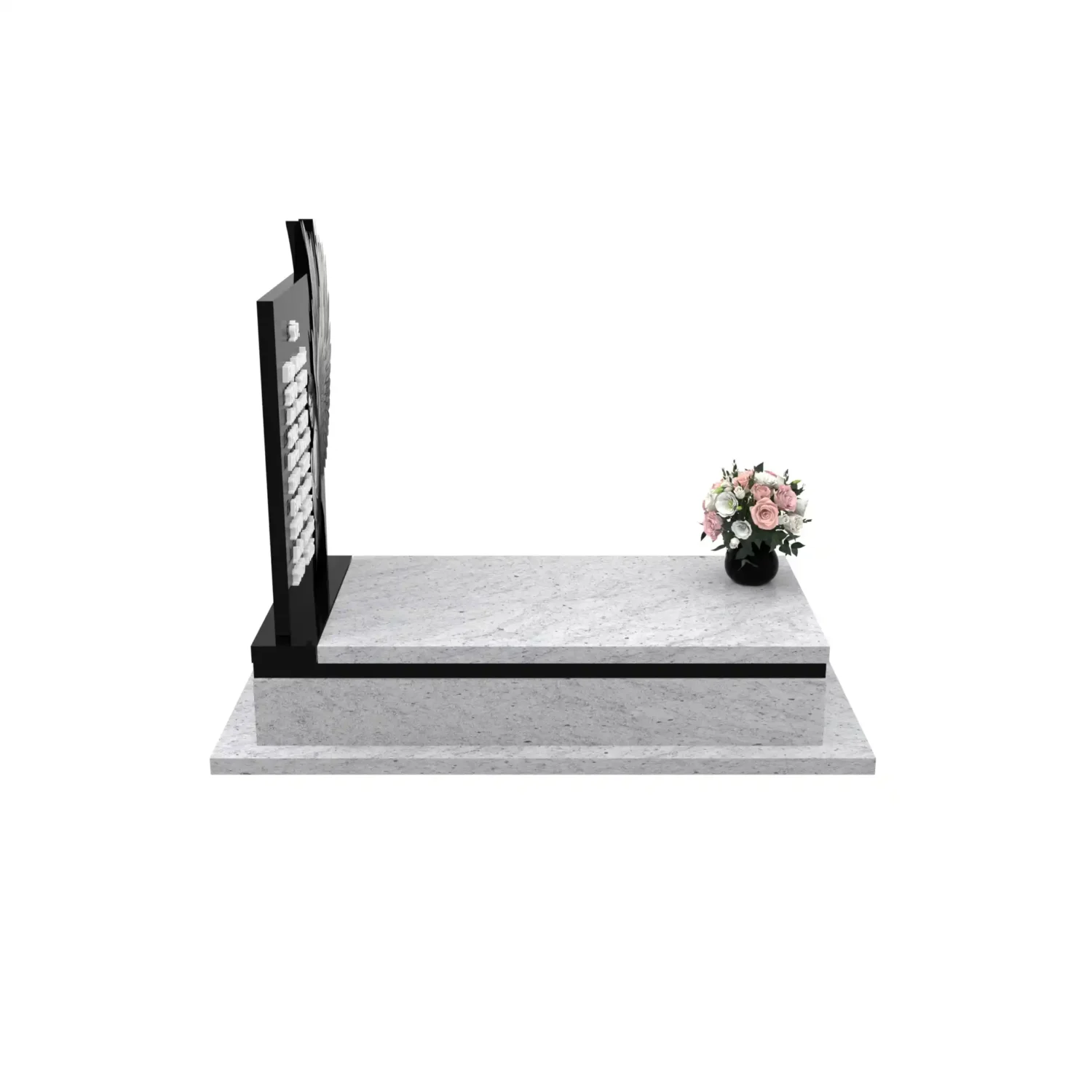 Nagrobek pojedynczy z grawerem anioła o rozpostartych skrzydłach z granitu CK 160+360 – photo №9