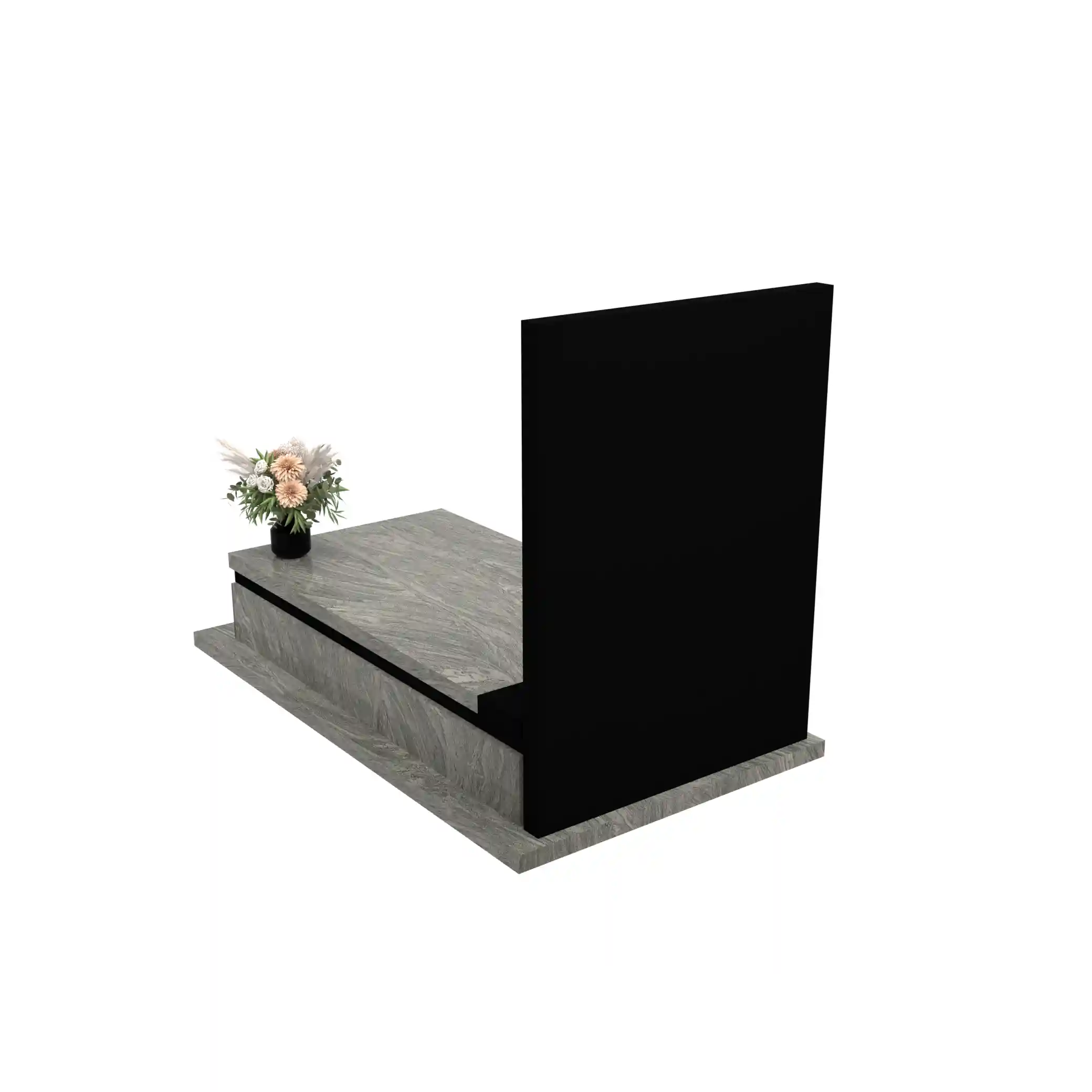 Nagrobek pojedynczy z grawerem anioła z otwartymi skrzydłami, wykonany z dbałością o każdy detal z granitu CK 169+360 – photo №5