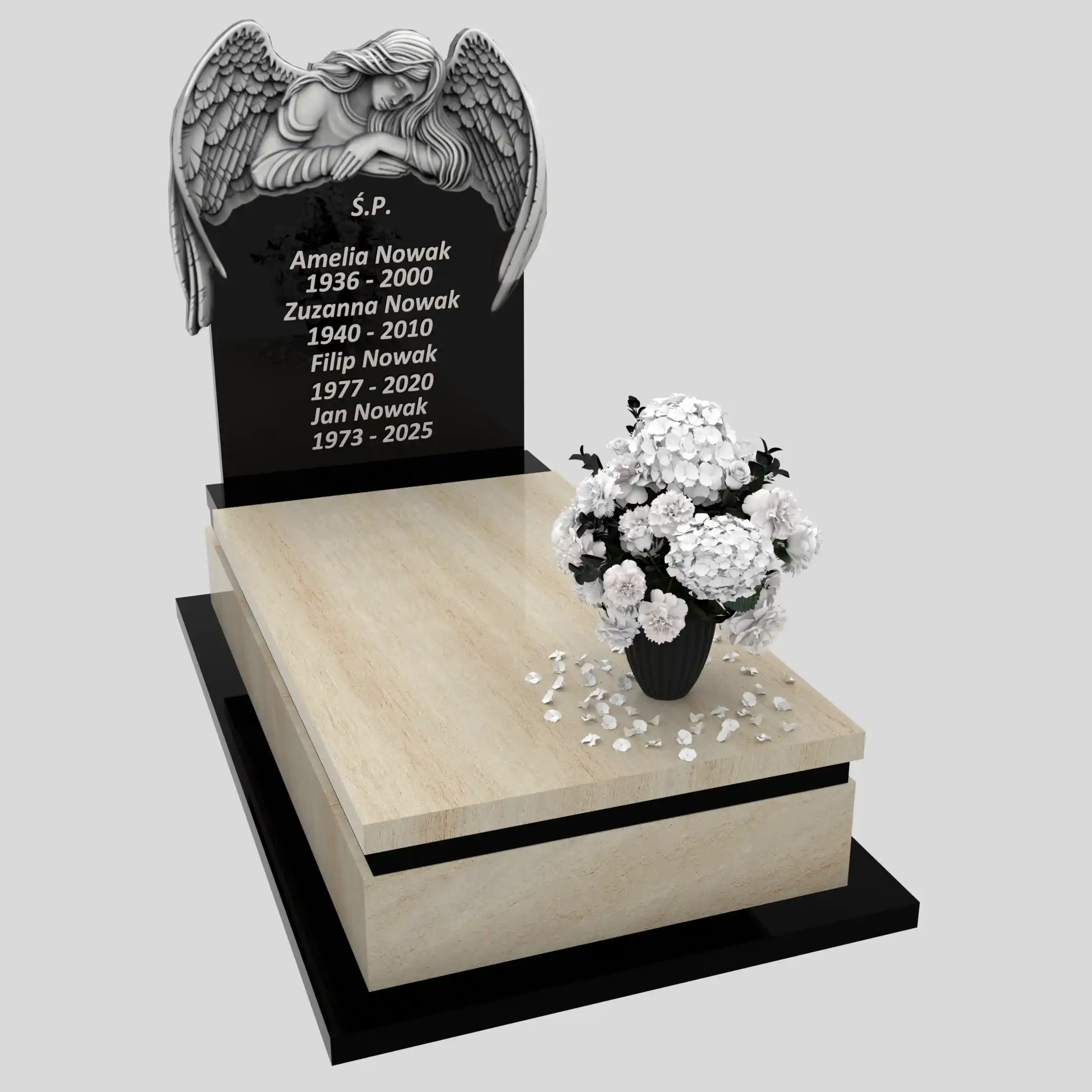 Nagrobek pojedynczy z grawerem anioła CK 162 zdjęcie 33