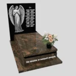 Nagrobek pojedynczy z grawerem anioła z otwartymi skrzydłami, wykonany z dbałością o każdy detal z granitu CK 169 zdjęcie 31