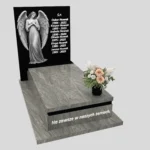 Nagrobek pojedynczy z grawerem anioła z otwartymi skrzydłami, wykonany z dbałością o każdy detal z granitu CK 169 zdjęcie 35