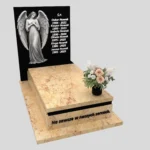 Nagrobek pojedynczy z grawerem anioła z otwartymi skrzydłami, wykonany z dbałością o każdy detal z granitu CK 169 zdjęcie 42