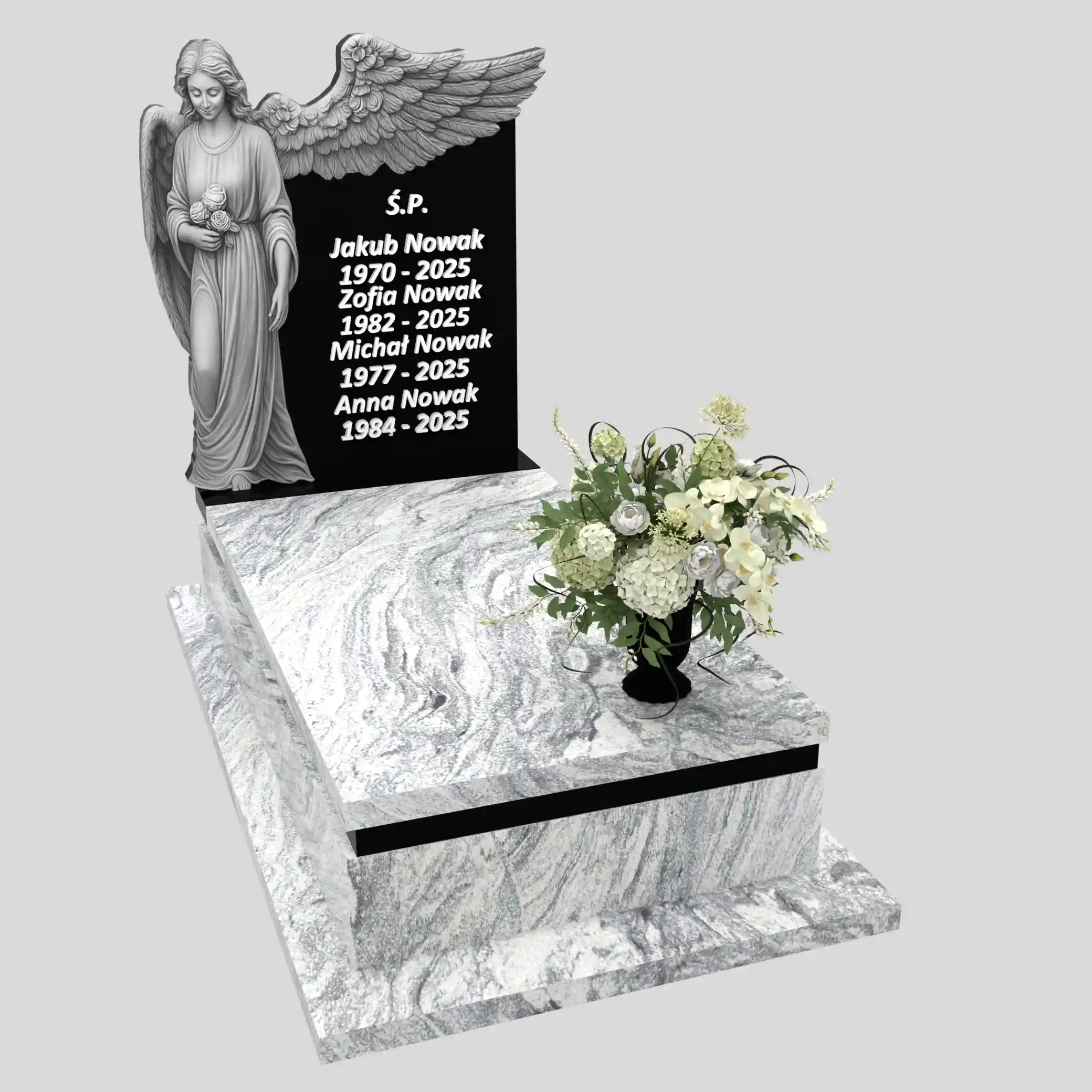 Nagrobek pojedynczy z grawerem anioła CK 163 zdjęcie 29