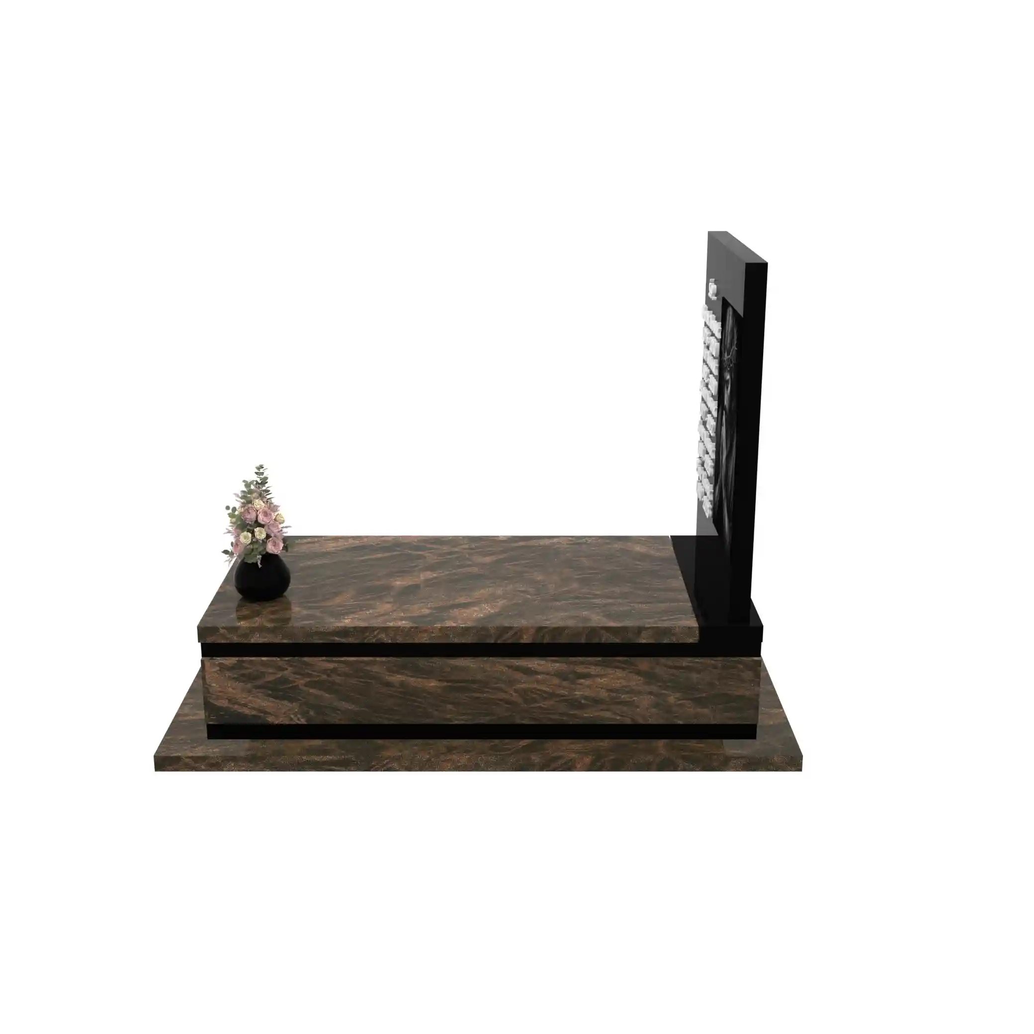 Nagrobek pojedynczy z grawerem Jezusa z granitu CK 161+360 – photo №3