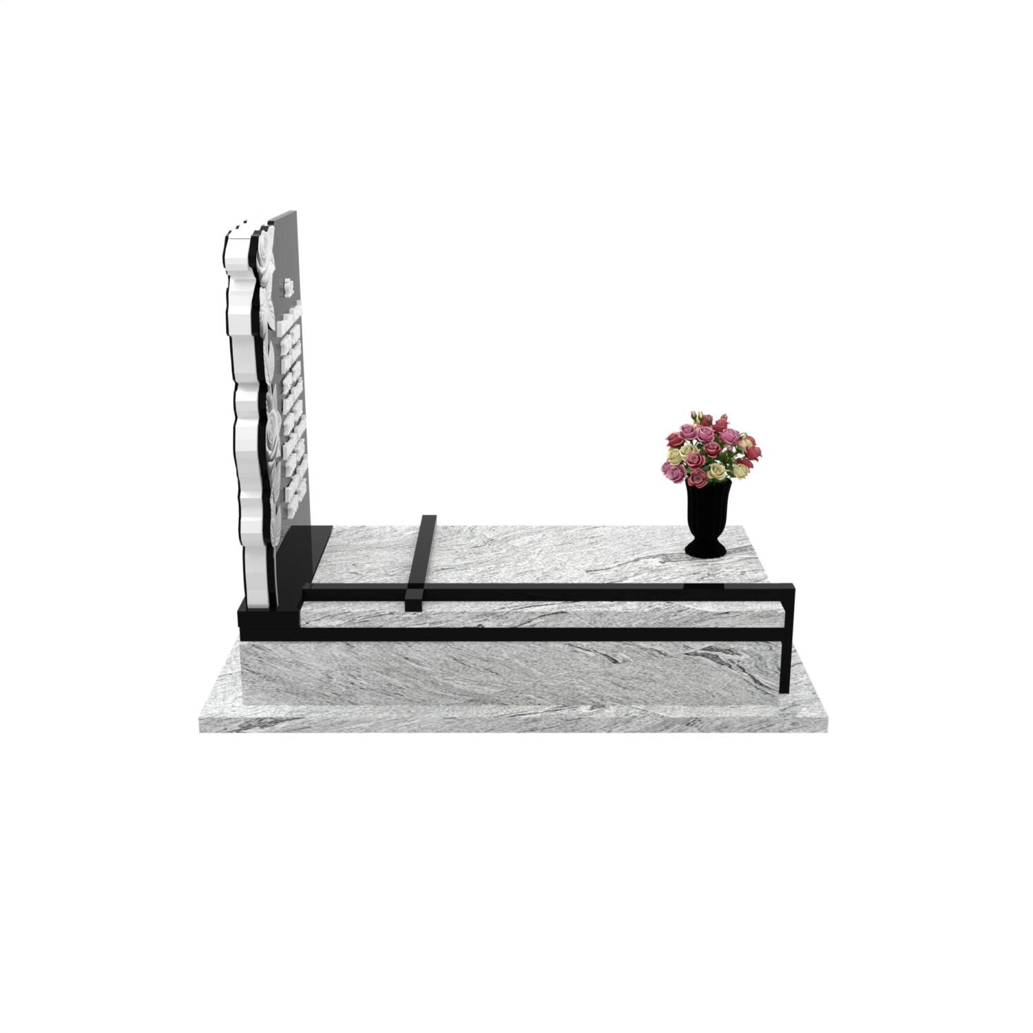 Nagrobek pojedynczy z rzeźbą kwiatów CK 158+360 – photo №9