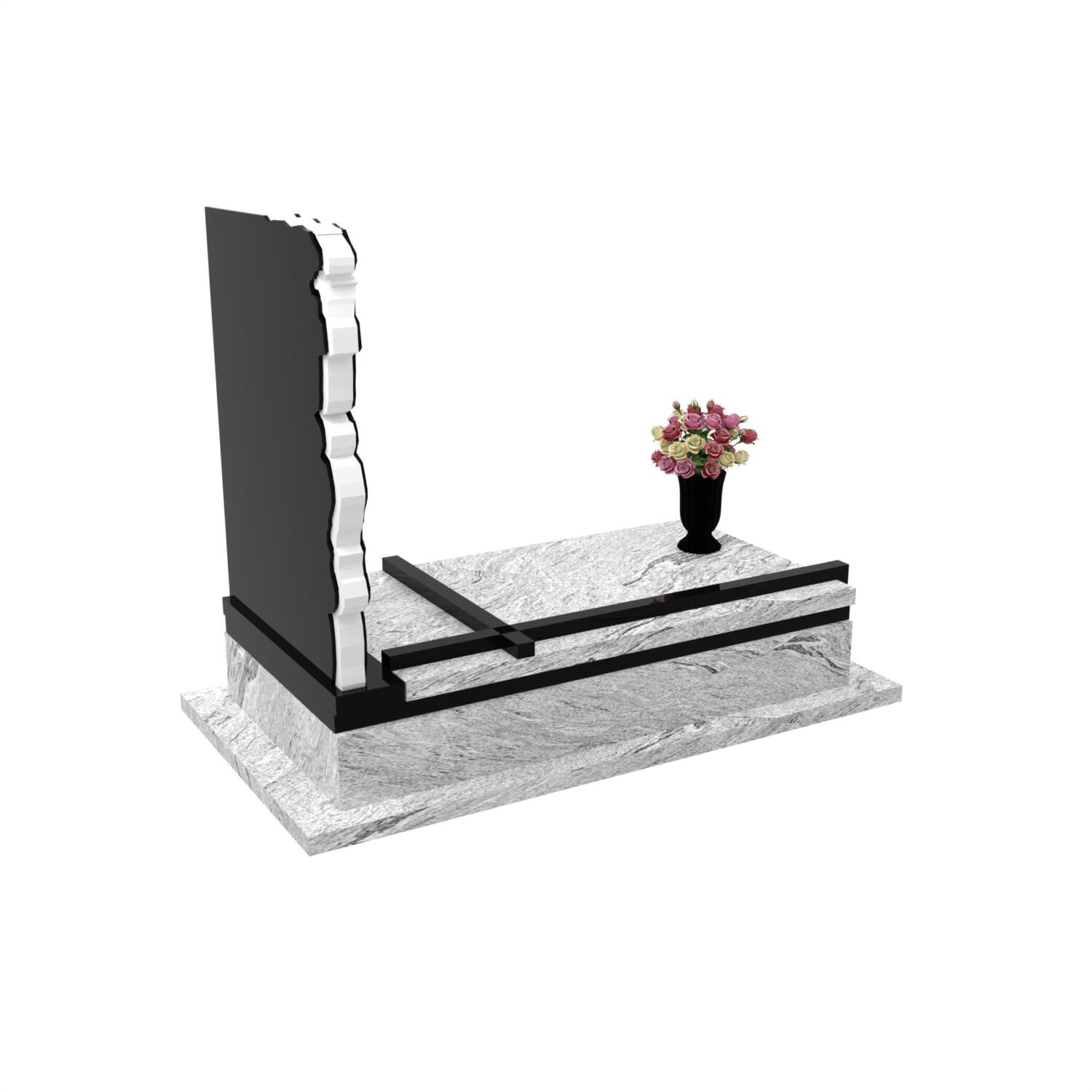 Nagrobek pojedynczy z rzeźbą kwiatów CK 158+360 – photo №8