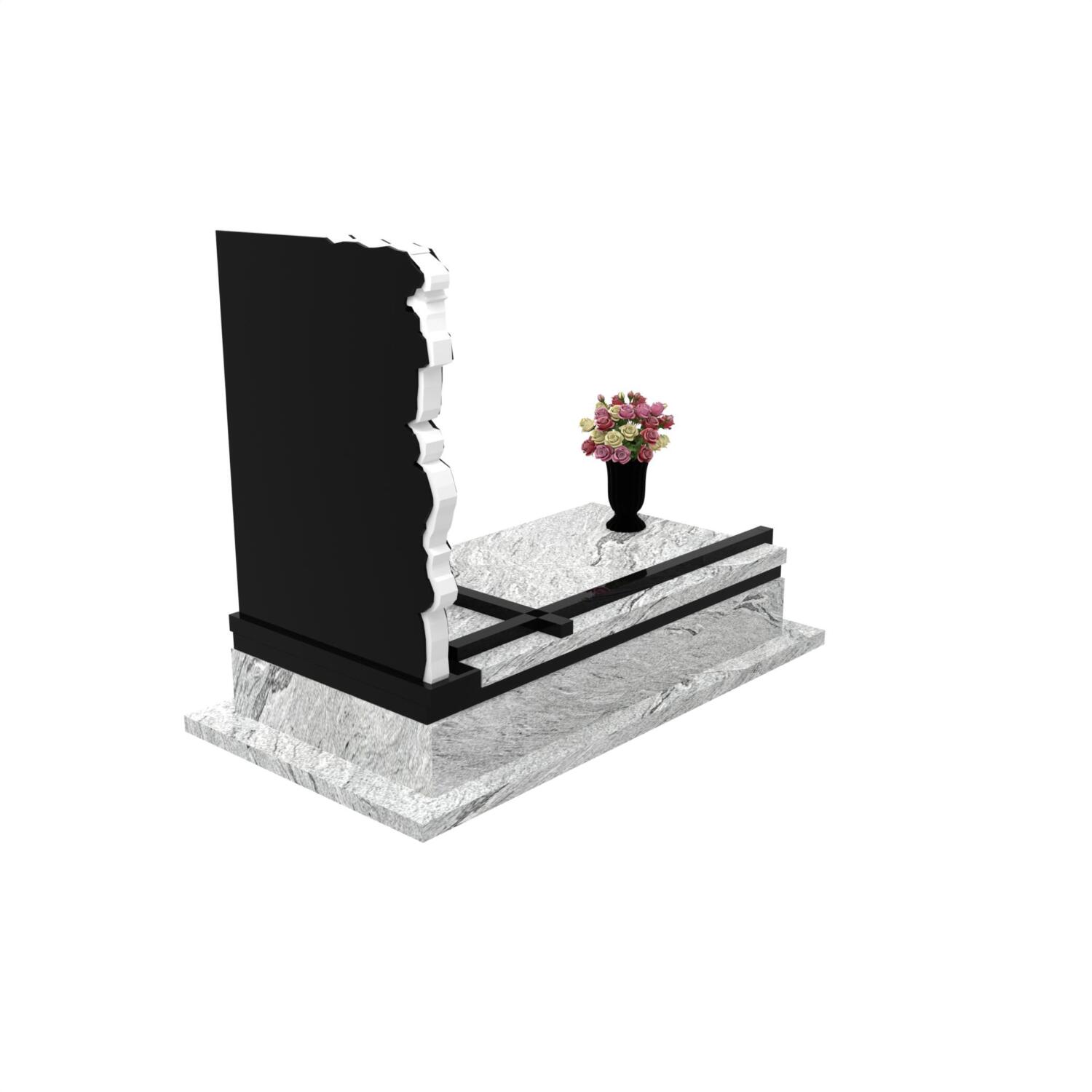 Nagrobek pojedynczy z rzeźbą kwiatów CK 158+360 – photo №7