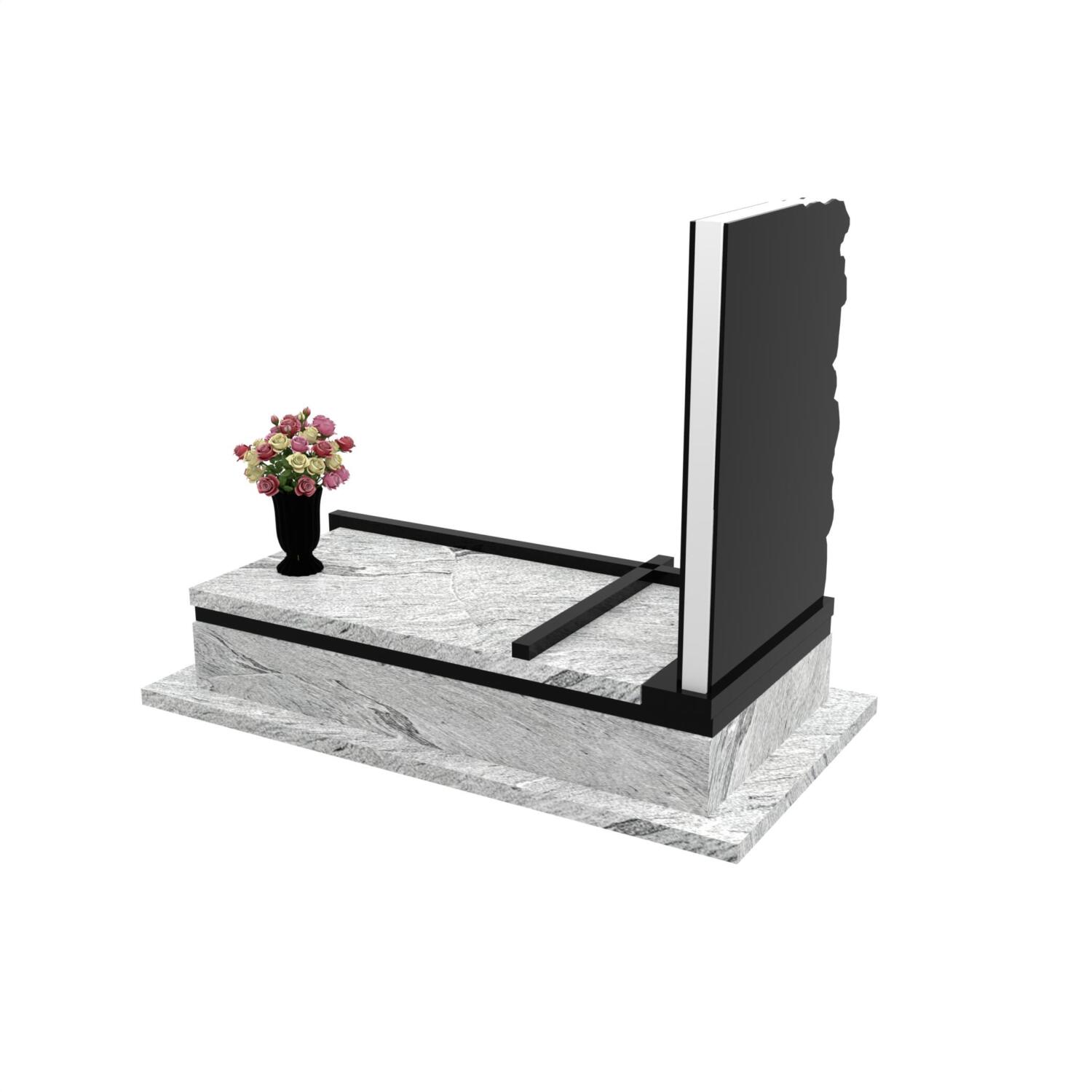 Nagrobek pojedynczy z rzeźbą kwiatów CK 158+360 – photo №4