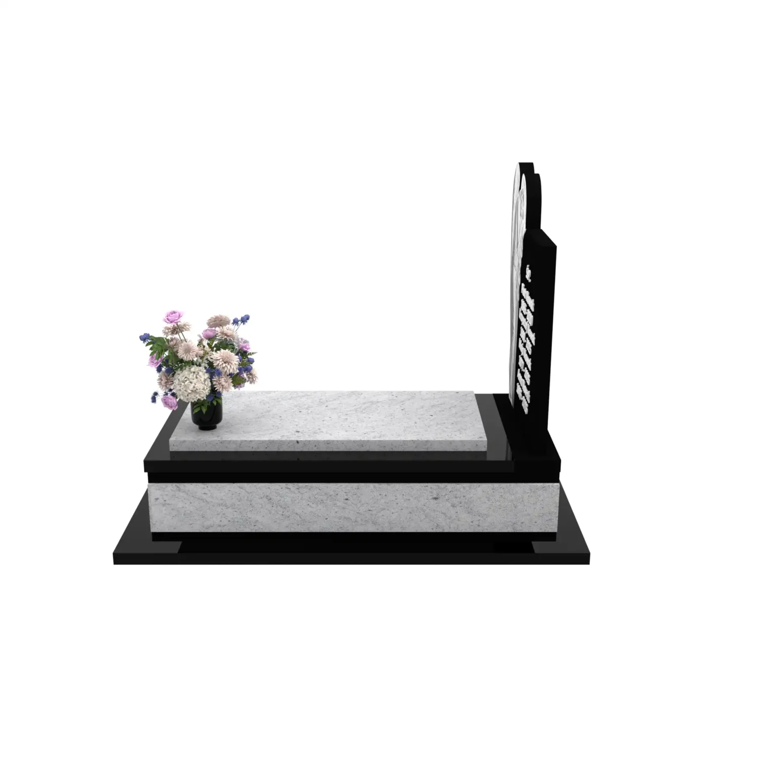 Nagrobek pojedynczy z artystyczną rzeźbą anioła z granitu CK 166+360 – photo №3